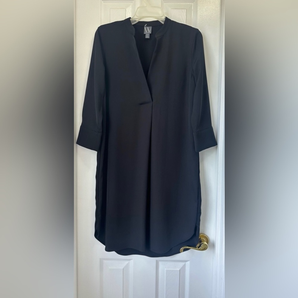 Worthington Black V-Neck Long Sleeve Maxi Dress